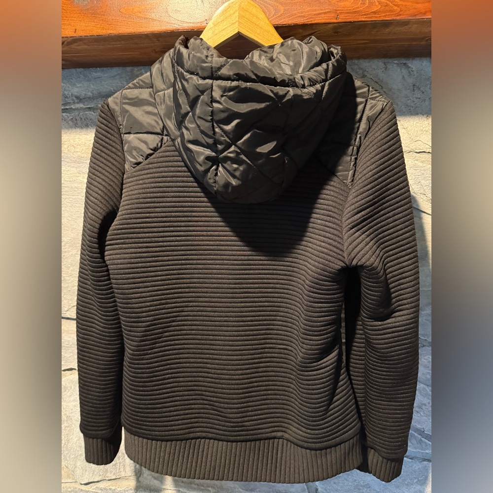 Black Quilted Jacket with Hood - Picture 5 of 5